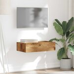 vidaXL Meuble TV avec éclairage LED vieux bois 60x35x15 5 cm