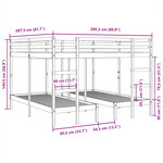 vidaXL Lit superposé triple blanc 200x200/80x200 cm bois de pin massif