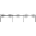 vidaXL Clôture de jardin avec dessus en lance Acier 5 1 x 0 6 m Noir