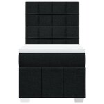 vidaXL Sommier à lattes de lit et matelas Noir 80x200 cm Tissu