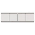vidaXL Meuble TV Blanc 156x37x45 cm Bois de pin massif