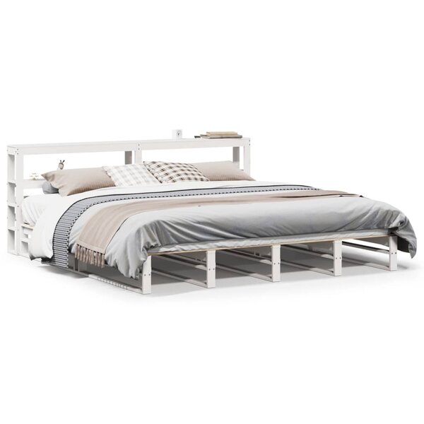 vidaXL Cadre de lit sans matelas blanc 180x200 cm bois massif de pin