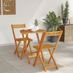 vidaXL Ensemble Bistro 3 Pièces Bois Massif Acacia