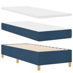 vidaXL Lit à ressorts avec matelas Bleu 80 x 200 cm tissu