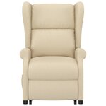vidaXL Fauteuil de massage Crème Tissu