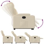 vidaXL Fauteuil inclinable Crème Tissu