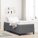 vidaXL Lit à Ressorts avec Matelas Gris Simple Tissu Côtelé