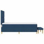 vidaXL Lit à ressorts avec tête de lit Bleu 200 x 100 cm tissu