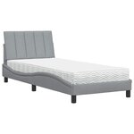vidaXL Lit avec matelas Hanko gris clair 90x190 cm tissu