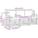vidaXL Ensembles de canapés 3 pc Naturel et Crème Bois d'Acacia Massif