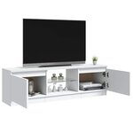 vidaXL Meuble TV avec lumières LED Blanc 120x30x36 cm