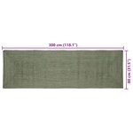 vidaXL Tapis de surface Rectangulaire Vert olive 80 x 300 cm Jute