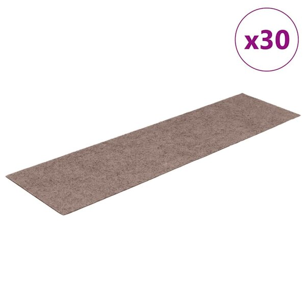 vidaXL Tapis d'escalier autocollants 30 pièces 76 x 20 cm Marron clair Rectangulaire