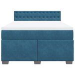 vidaXL Sommier à lattes de lit et matelas Bleu foncé 140x200cm Velours