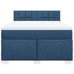 vidaXL Sommier à lattes de lit avec matelas Bleu 140x190 cm Tissu