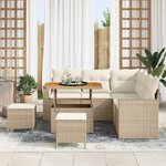 vidaXL Ensemble de canapé de jardin avec coussin 8 Pièces beige et crème