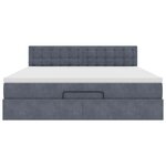 VidaXL Cadre de lit ottoman avec matelas gris foncé 160x200 cm velours
