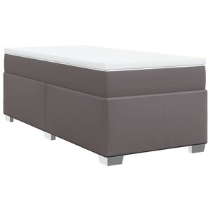 vidaXL Sommier à lattes de lit avec matelas Gris 100x200 cm Similicuir