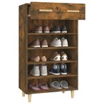 vidaXL Meuble à chaussures Chêne fumé 60x35x105 cm Bois d'ingénierie