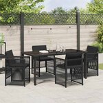 vidaXL Ensemble de salle à manger pour jardin 5 Pièces Noir Poly rotin