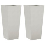 vidaXL Jardinières 2 Pièces 35x35x75 cm acier inoxydable