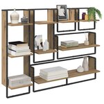 vidaXL Ensemble d'étagères murales avec étagère 6 Pièces Chêne artisanal
