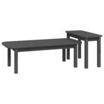 vidaXL Ensemble de tables basses 2 Pièces Gris Bois massif de pin