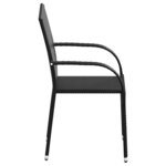 vidaXL Chaises empilables d'extérieur lot de 6 Résine tressée Noir