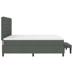 vidaXL Lit à ressorts avec matelas Gris foncé 200 x 200 cm tissu