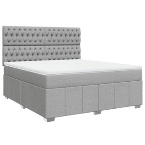 vidaXL Sommier à lattes de lit avec matelas Gris clair 180x200cm Tissu