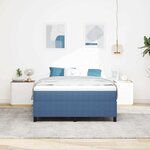 vidaXL Cadre de lit plateforme Bleu 160 x 200 cm tissu