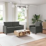 vidaXL Ensemble de Canapés 2 Pièces Gris foncé Tissu