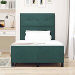 vidaXL Cadre de lit avec tête de lit Vert foncé 120 x 190 cm Velours