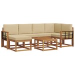 vidaXL Ensemble de canapés d'extérieur 7 pc Naturel et Beige