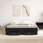 Lit vidaXL avec tiroirs Chêne Noir 135x190 cm Bois d'ingénierie