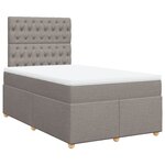vidaXL Sommier à lattes de lit avec matelas taupe 120x190 cm tissu