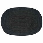 vidaXL Tapis de surface ovale Noir 100 x 152 cm Jute