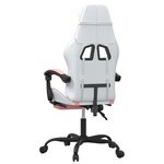 vidaXL Chaise de jeu avec repose-pied Blanc et rose Similicuir