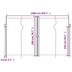 vidaXL Auvent latéral rétractable anthracite 200x1000 cm