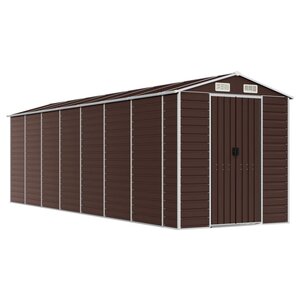 vidaXL Abri de jardin marron 191 x 640 x 198 cm en acier galvanisé