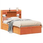 vidaXL Cadre de lit sans matelas cire marron 120x190cm bois pin massif