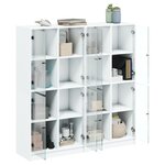 vidaXL Bibliothèque avec portes blanc 136x37x142 cm bois d'ingénierie