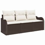 vidaXL Ensemble de canapé de jardin 3 Pièces Marron polyrotin