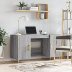 vidaXL Bureau sonoma gris 140x50x75 cm bois d'ingénierie