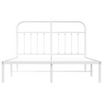 vidaXL Cadre de lit métal sans matelas et tête de lit blanc 135x190 cm
