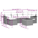vidaXL Salon de jardin avec coussins 7 Pièces gris résine tressée
