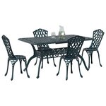 vidaXL Ensemble de salle à manger pour jardin 5 Pièces Vert Aluminium