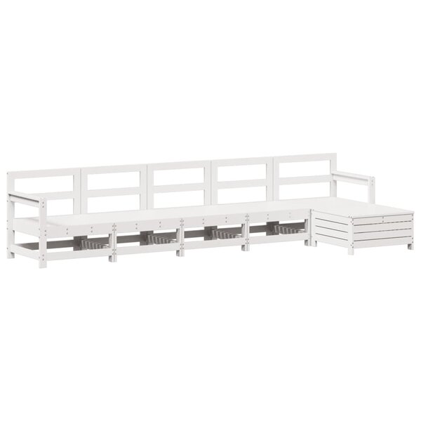 vidaXL Salon de jardin 6 Pièces blanc bois de pin massif