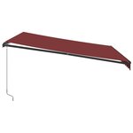 vidaXL Auvent manuel rétractable avec LED bordeaux 400x350 cm