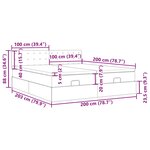 VidaXL Cadre de lit ottoman et matelas gris clair 200x200cm tissu